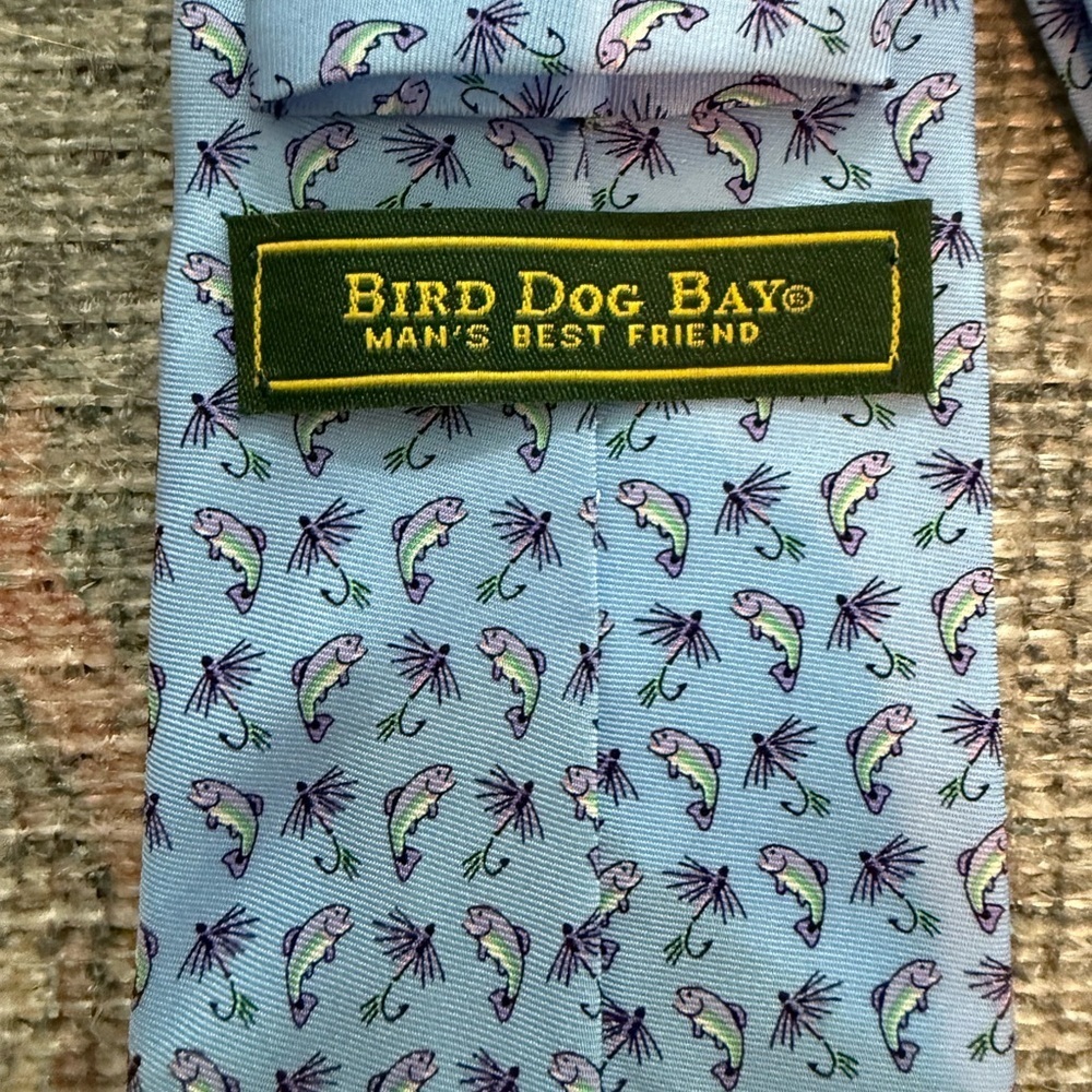 Bird Dog Bay Men’s NEW Gone Fishing Tie - Blue - Picture 7 of 7
